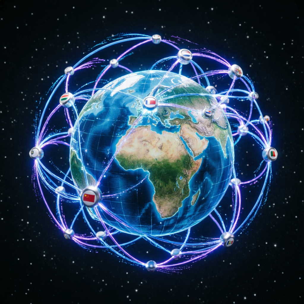 Global trading community network connecting traders worldwide