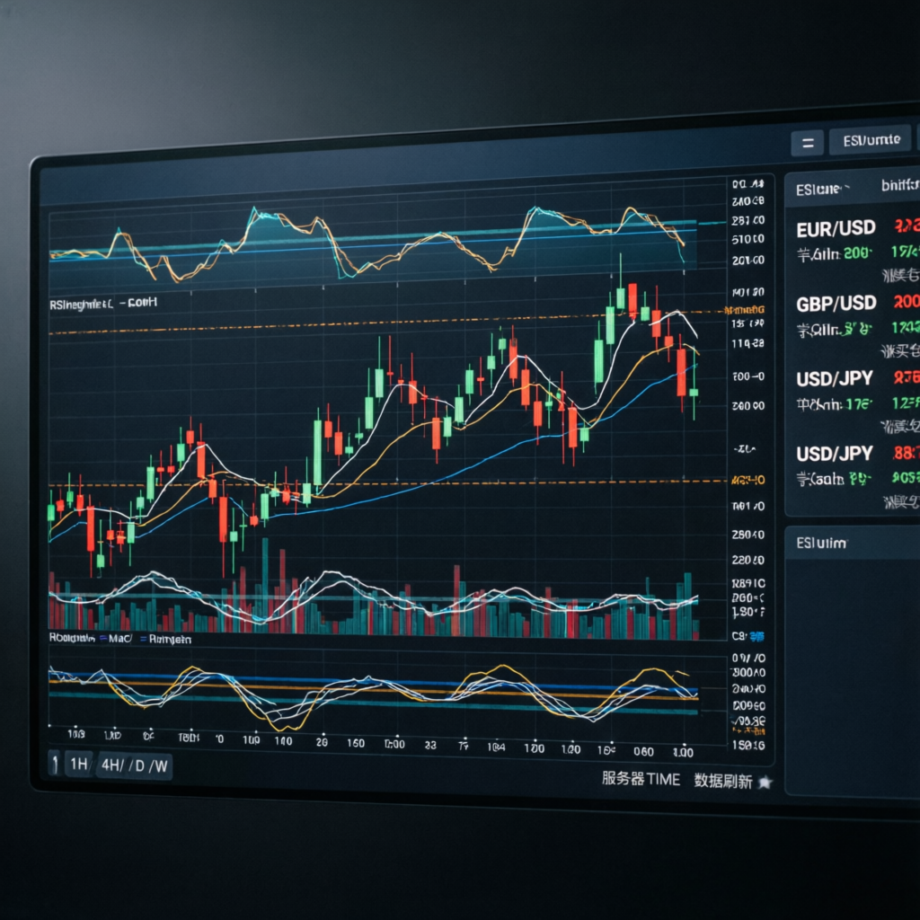 Professional forex market analysis with technical indicators
