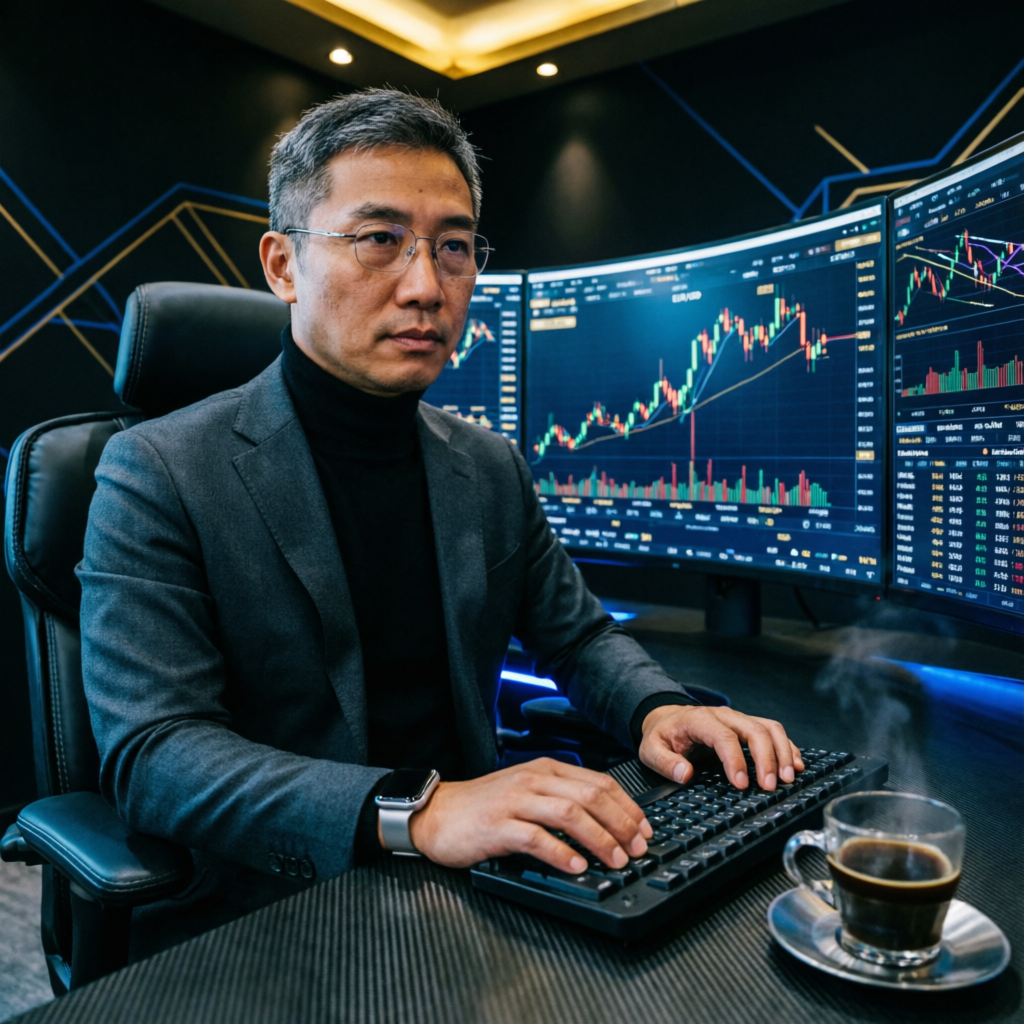 Professional forex trader managing prop firm accounts