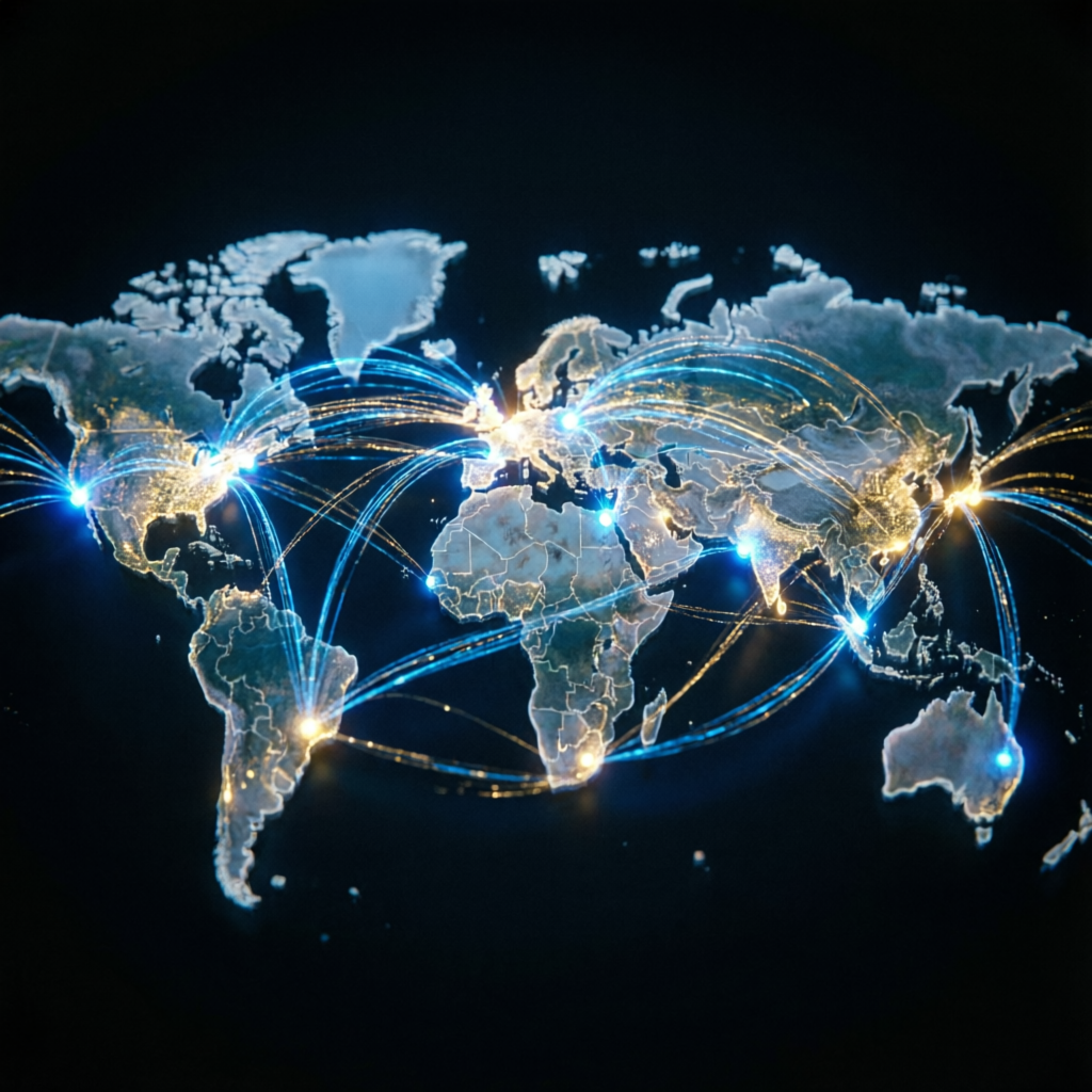 Global network connecting forex traders worldwide