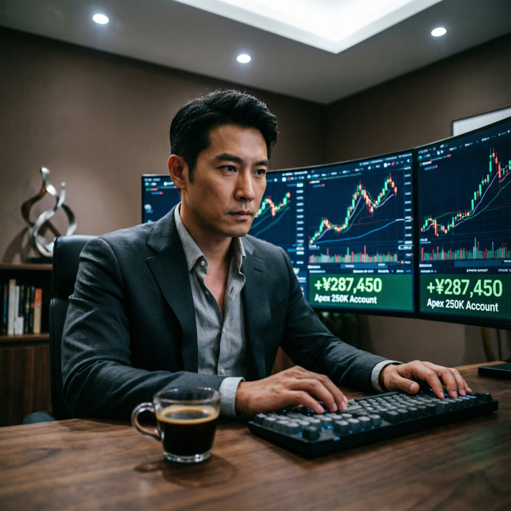 Professional trader at Apex 250K dashboard