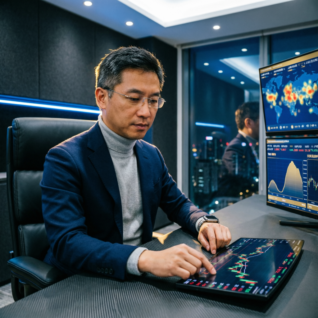 Professional Forex Trader Using Advanced Trading Technology
