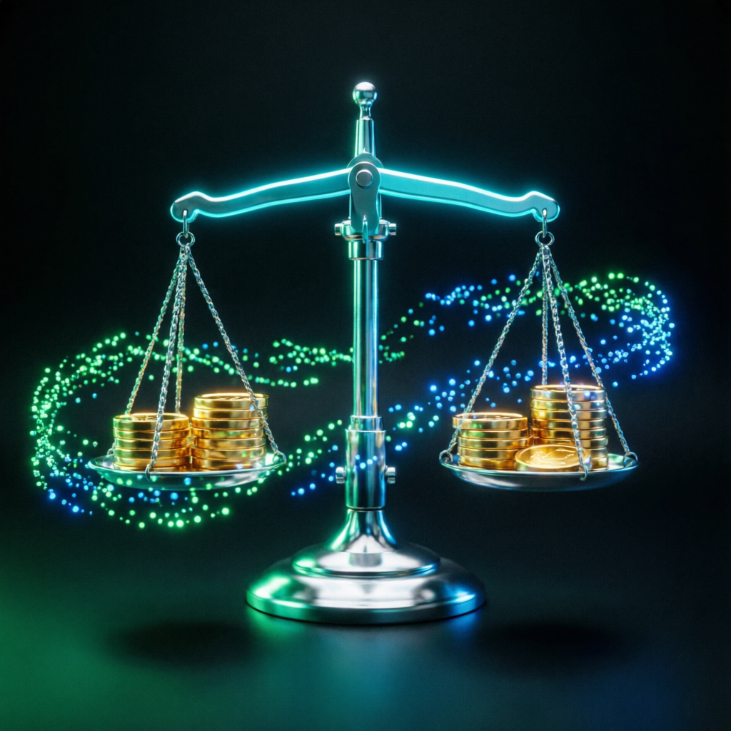 Balance scale representing trading consistency rule