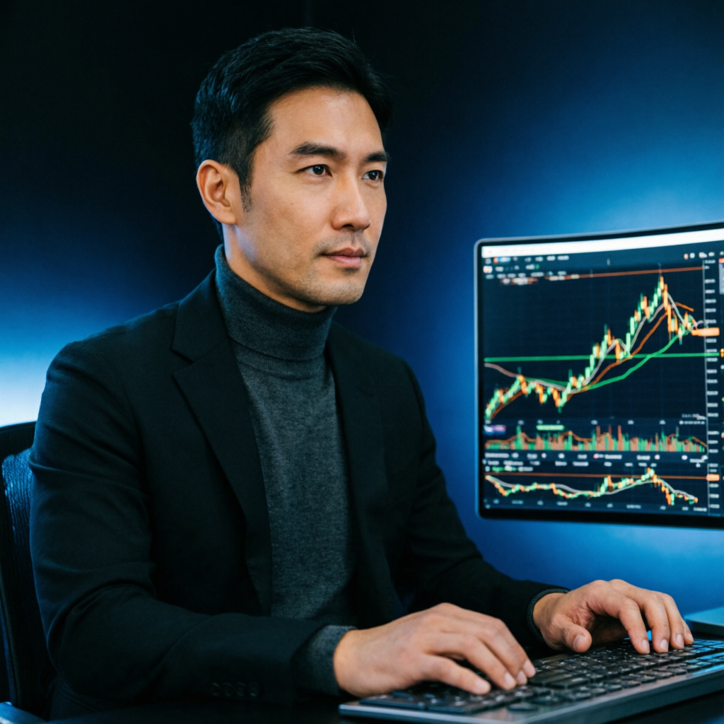 Focused trader demonstrating trading psychology and discipline