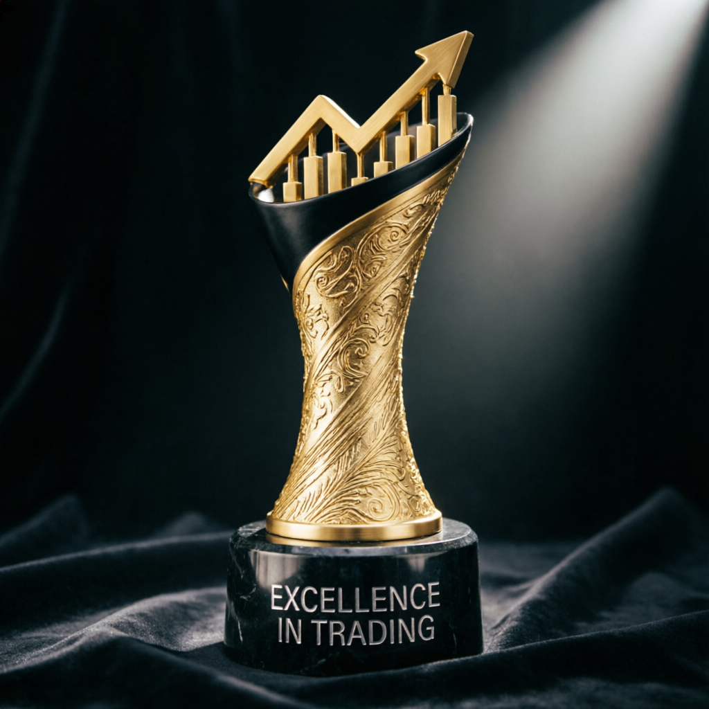 Excellence in trading award trophy