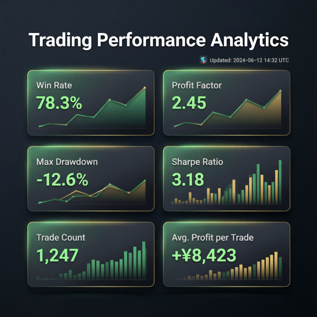 Trading performance analytics showing 78% win rate