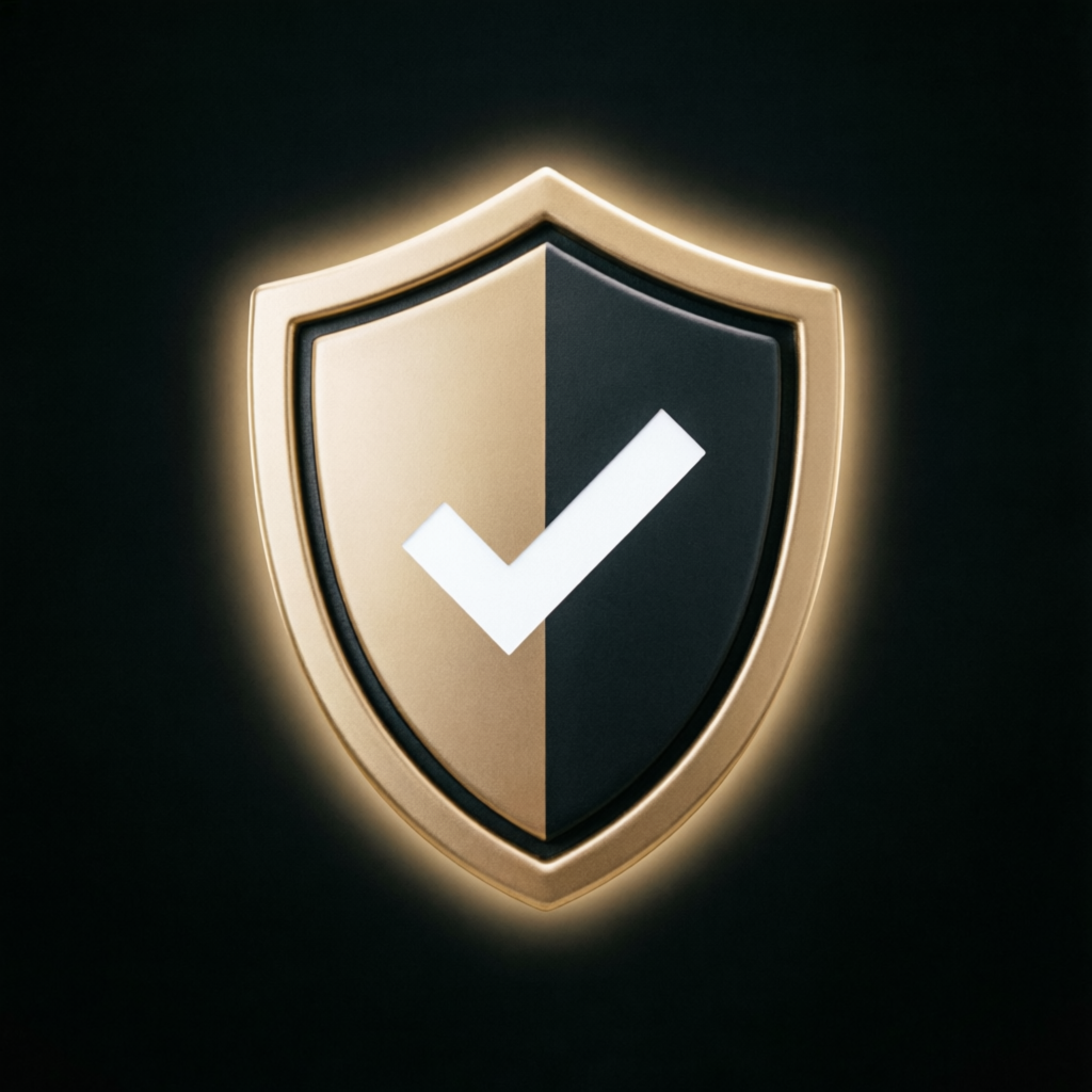 Verified trading service badge representing trust and security