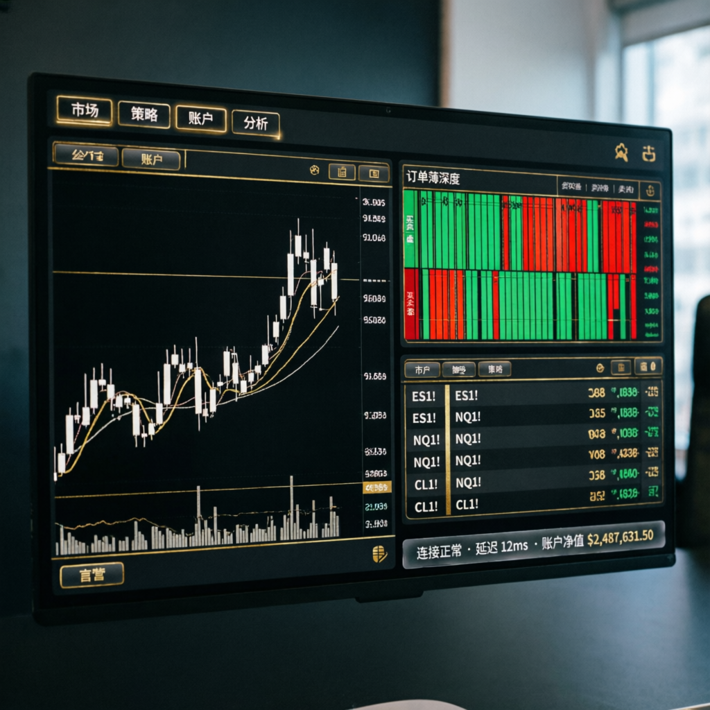 Trading platform interface showing futures contracts