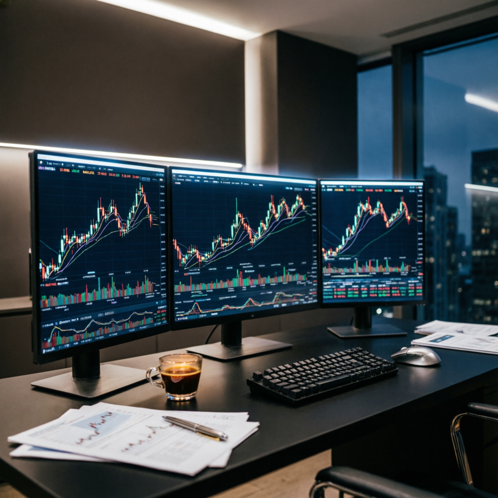 Professional trading setup for prop firm evaluation