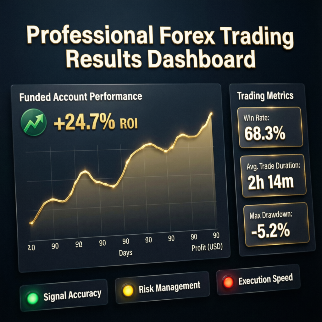Professional trading results dashboard