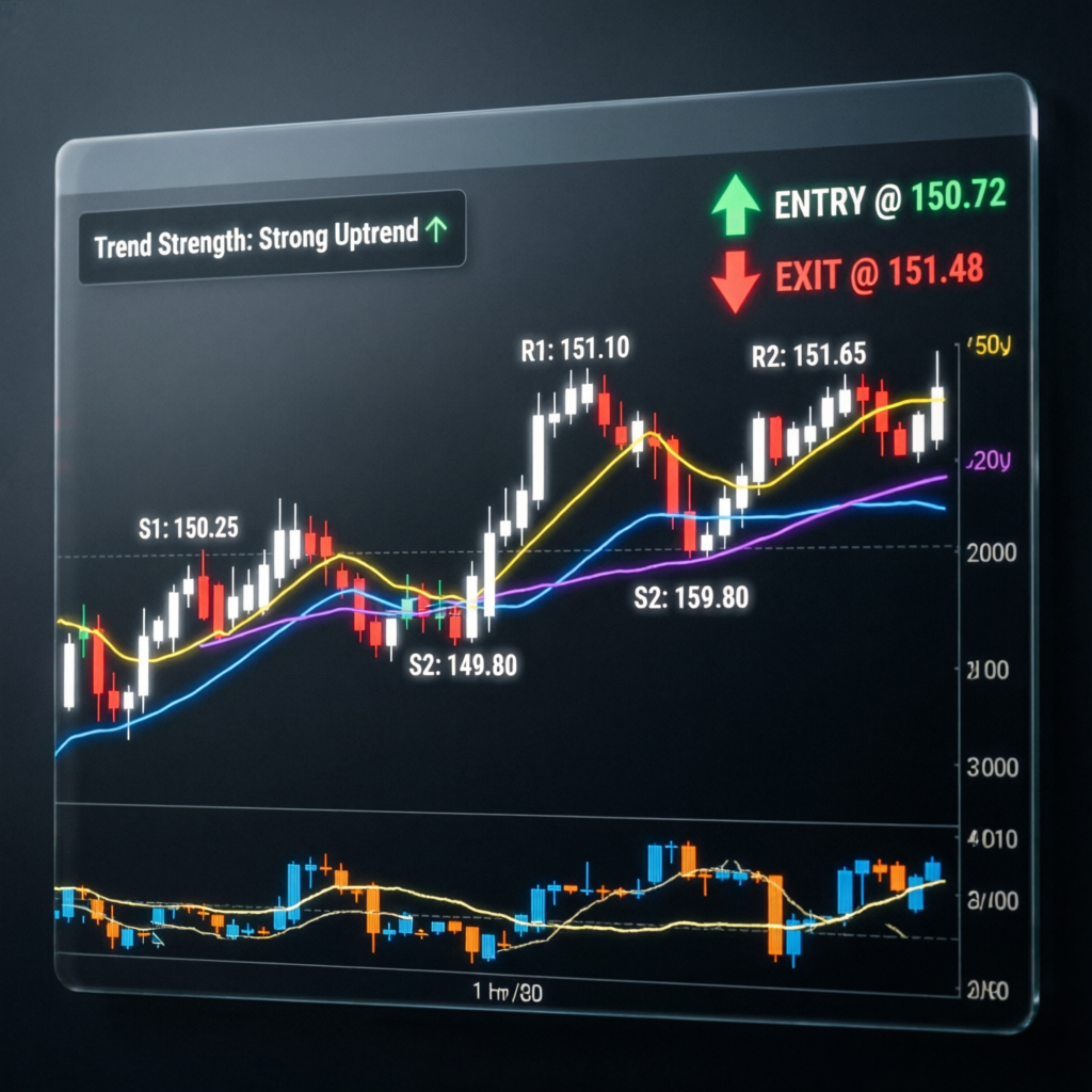 Professional forex trading strategy chart with support resistance and entry exit points - PFM Capitals trading strategies