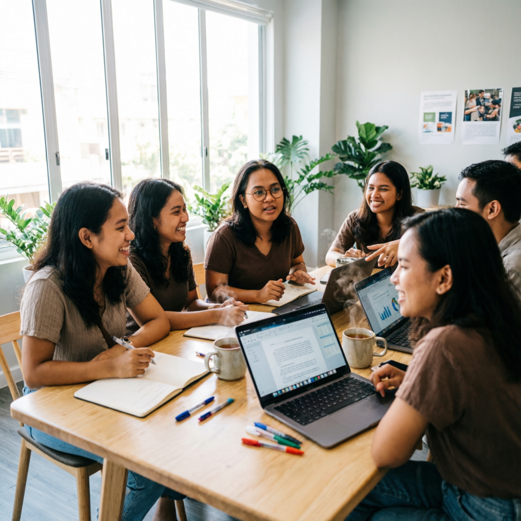 The Bullyid App team — young professionals collaborating in their office.
