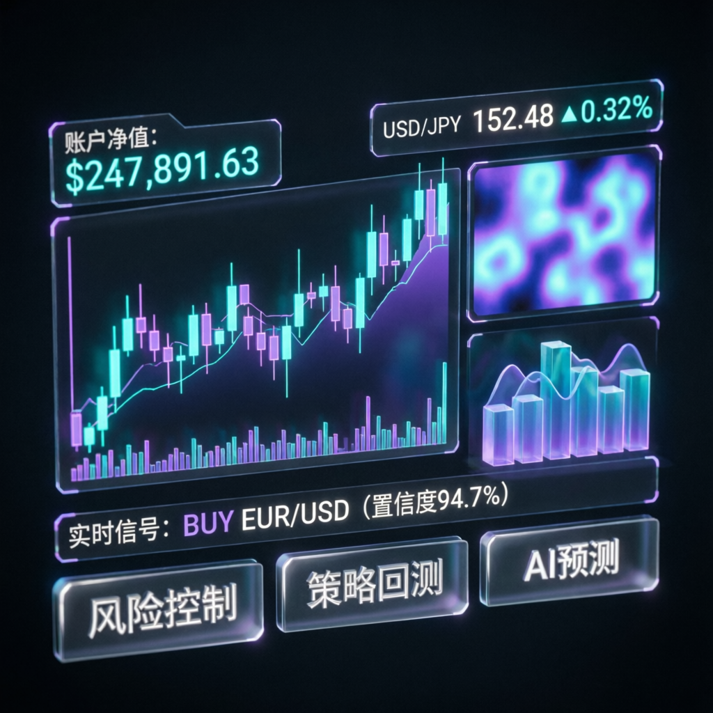 AI-powered trading dashboard showing Topstep funded account success