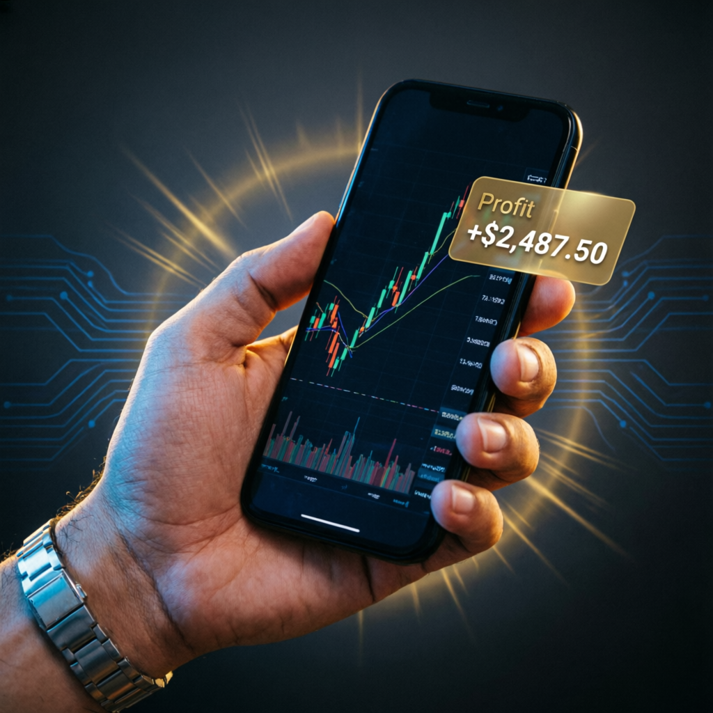 Mobile trading profit notification
