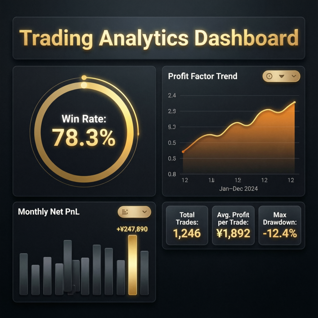 Trading analytics dashboard showing consistency metrics for Apex Trader Funding