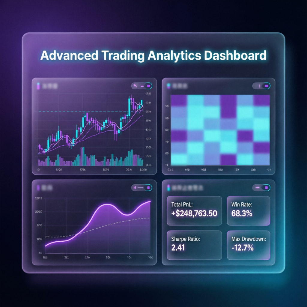 Advanced trading analytics dashboard showing multiple account performance metrics