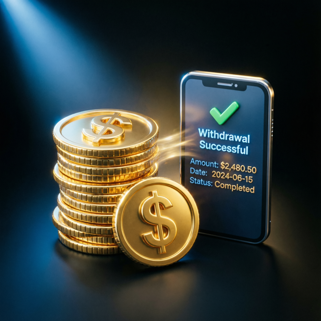Successful profit withdrawal confirmation - PFM Capitals funded account payout proof