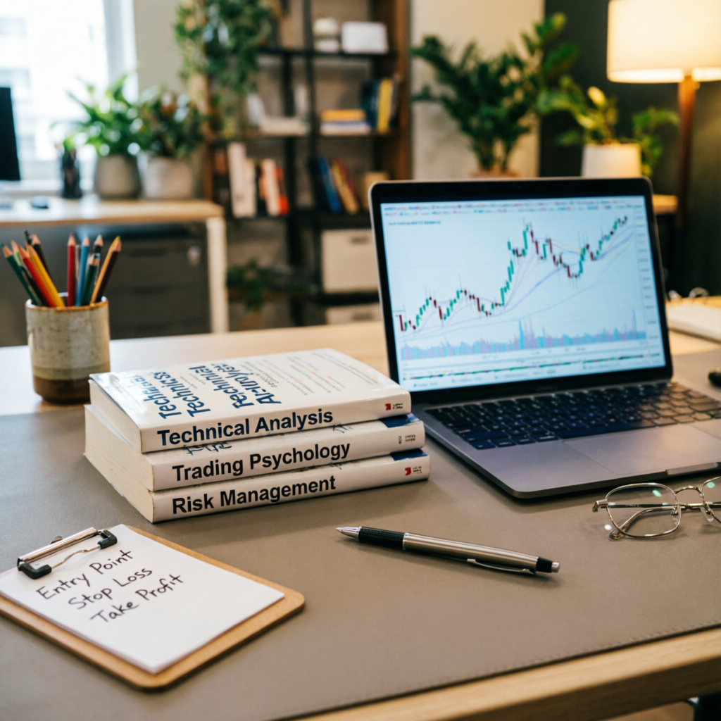 Professional trading education with books and analysis tools