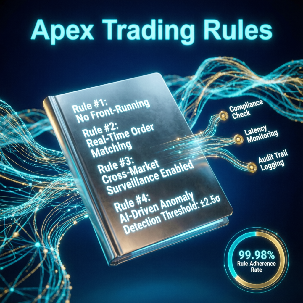 Apex Trading Rules digital rulebook with AI compliance visualization