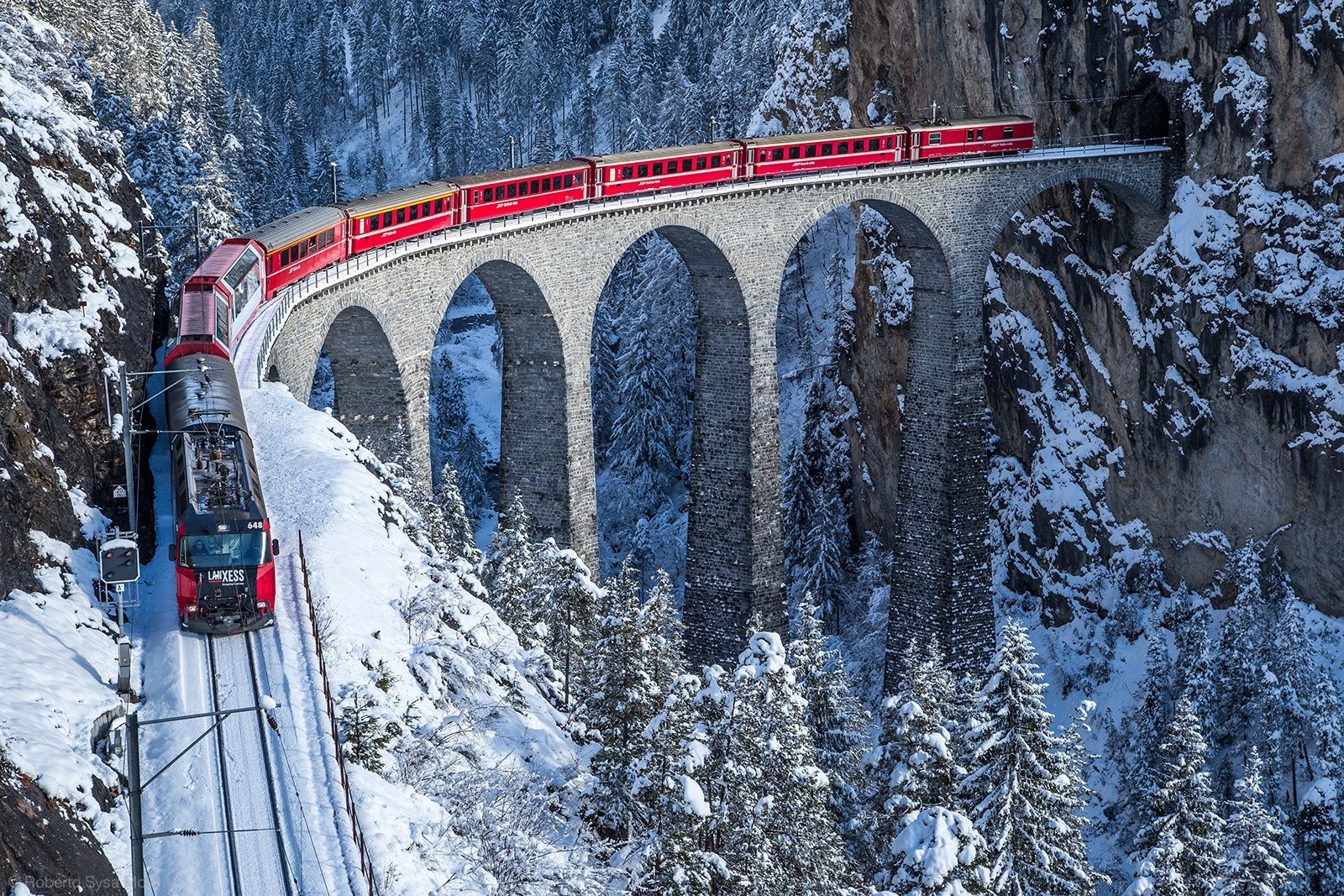 Bernina Express in winter
