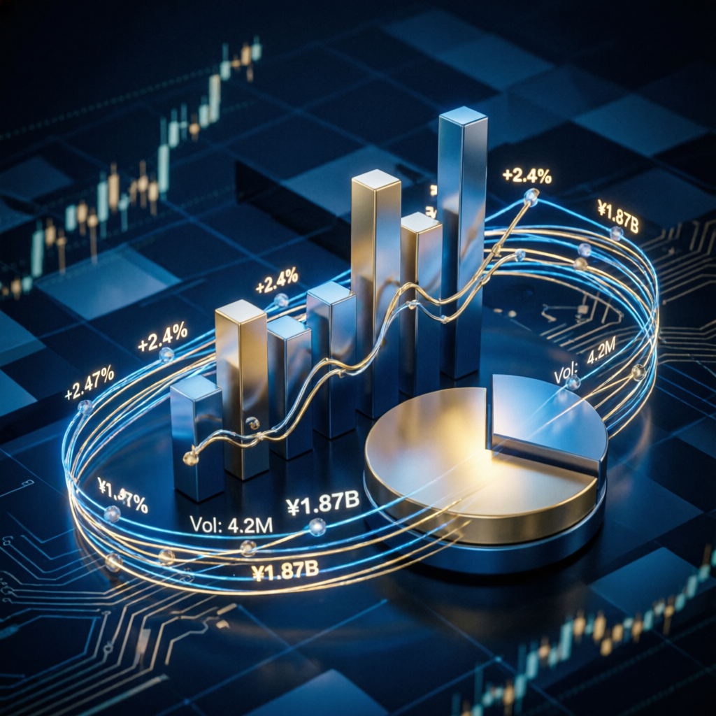Financial analytics showing trading performance growth