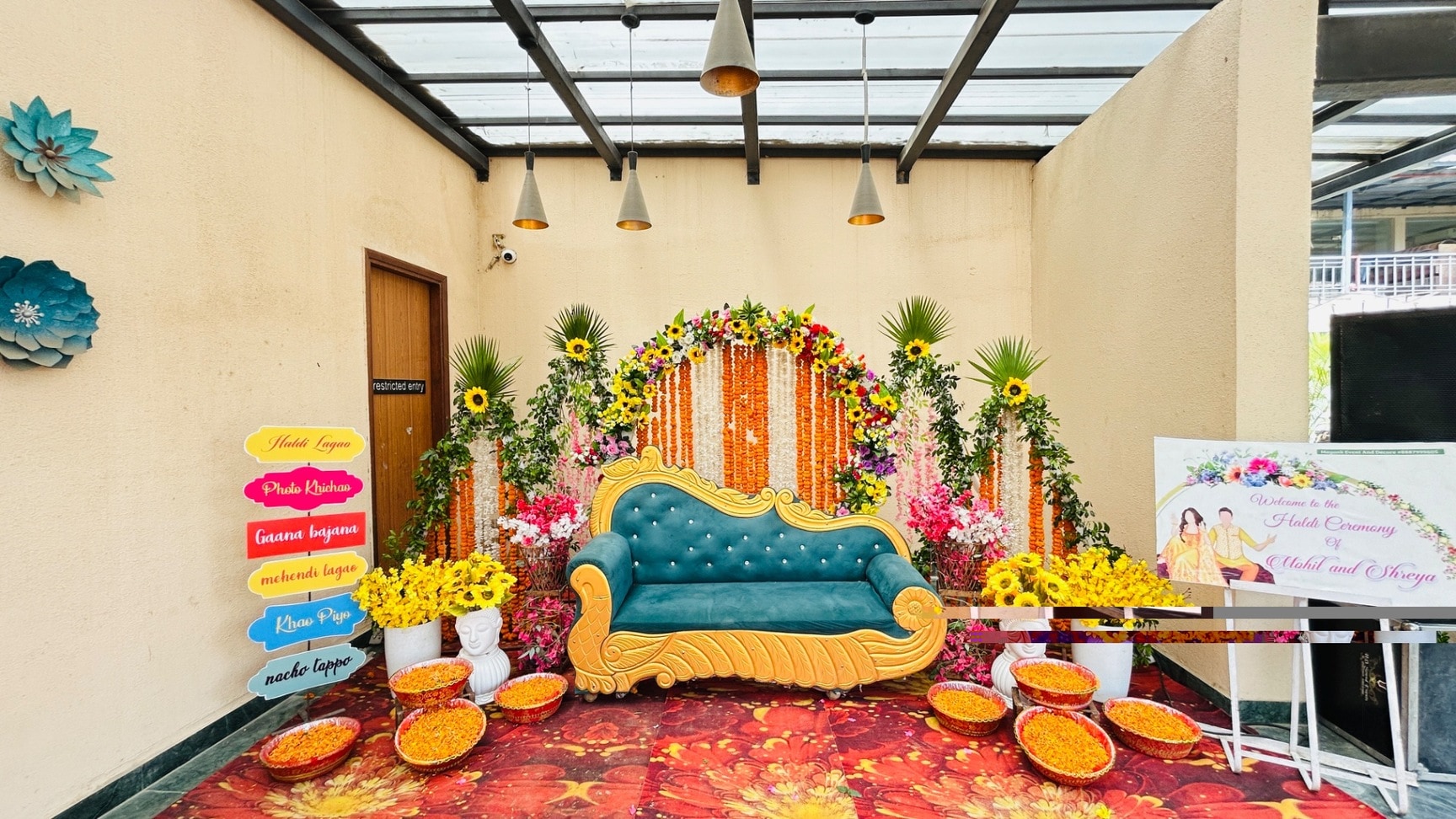 Haldi, birthday and family celebration decor at Vrindavan Inn Lucknow