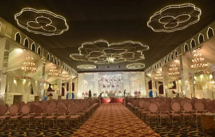Grand celebration hall for weddings at Vrindavan Inn Lucknow