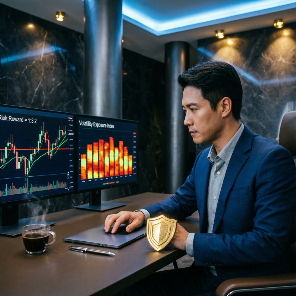 Risk management visualization with volatility exposure index