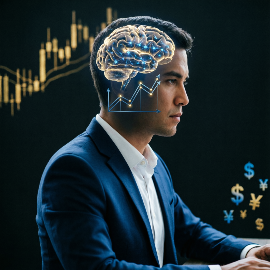 Trading psychology and discipline concept for prop firm traders