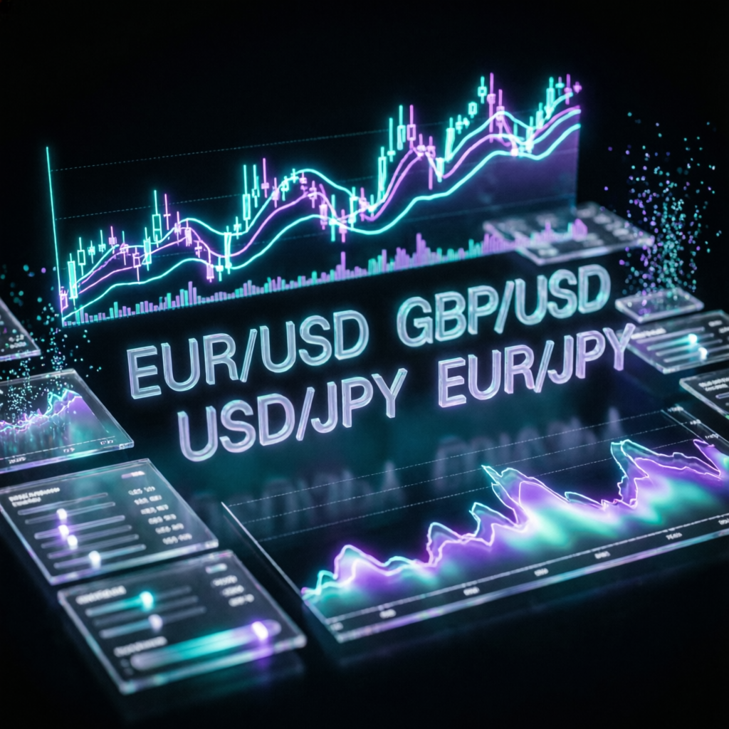 Forex currency pairs trading charts showing successful prop firm challenge completion