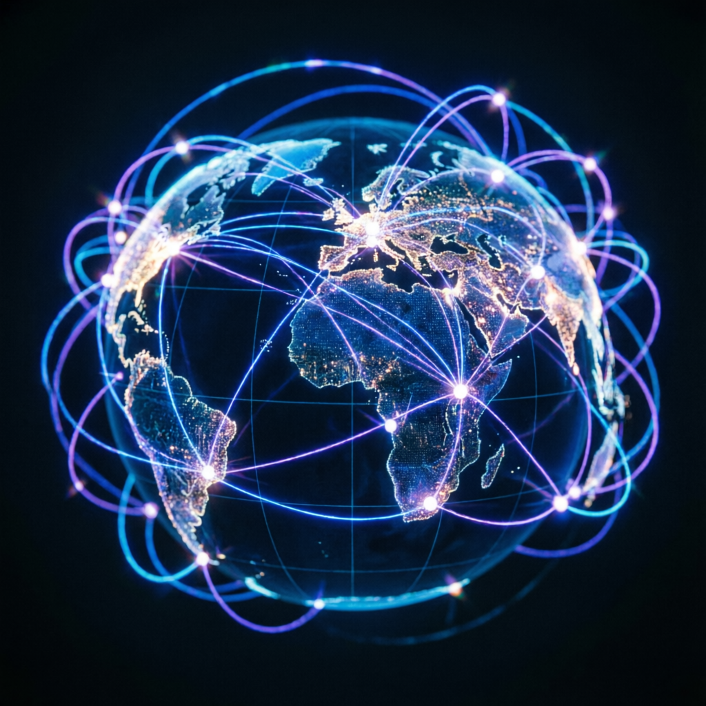Global network representing worldwide prop firm passing service coverage