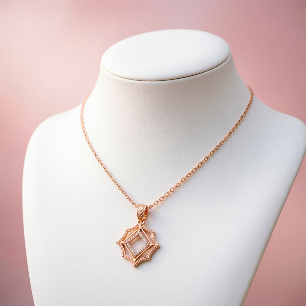 Rose gold necklace at Kridha Gold Mathura