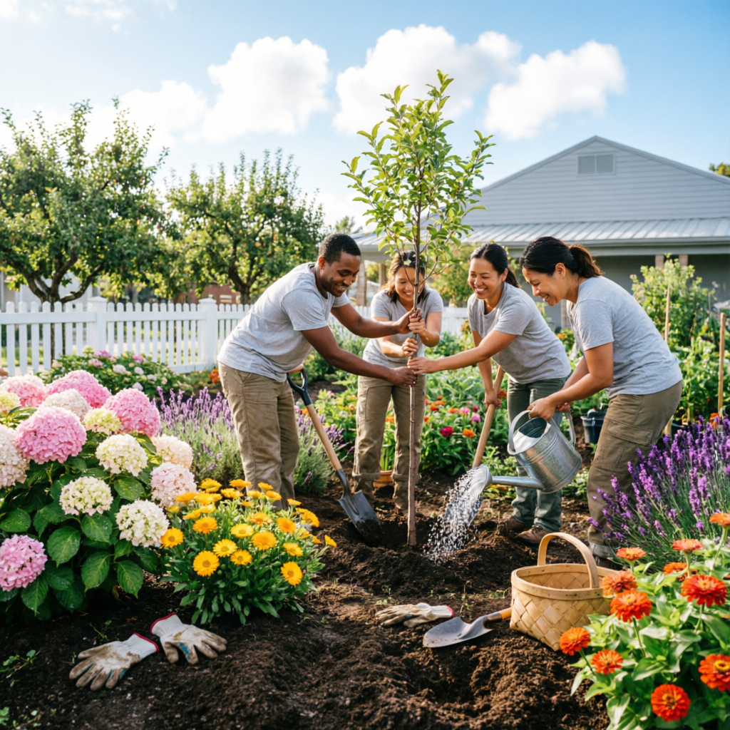 Comunidad planta árboles