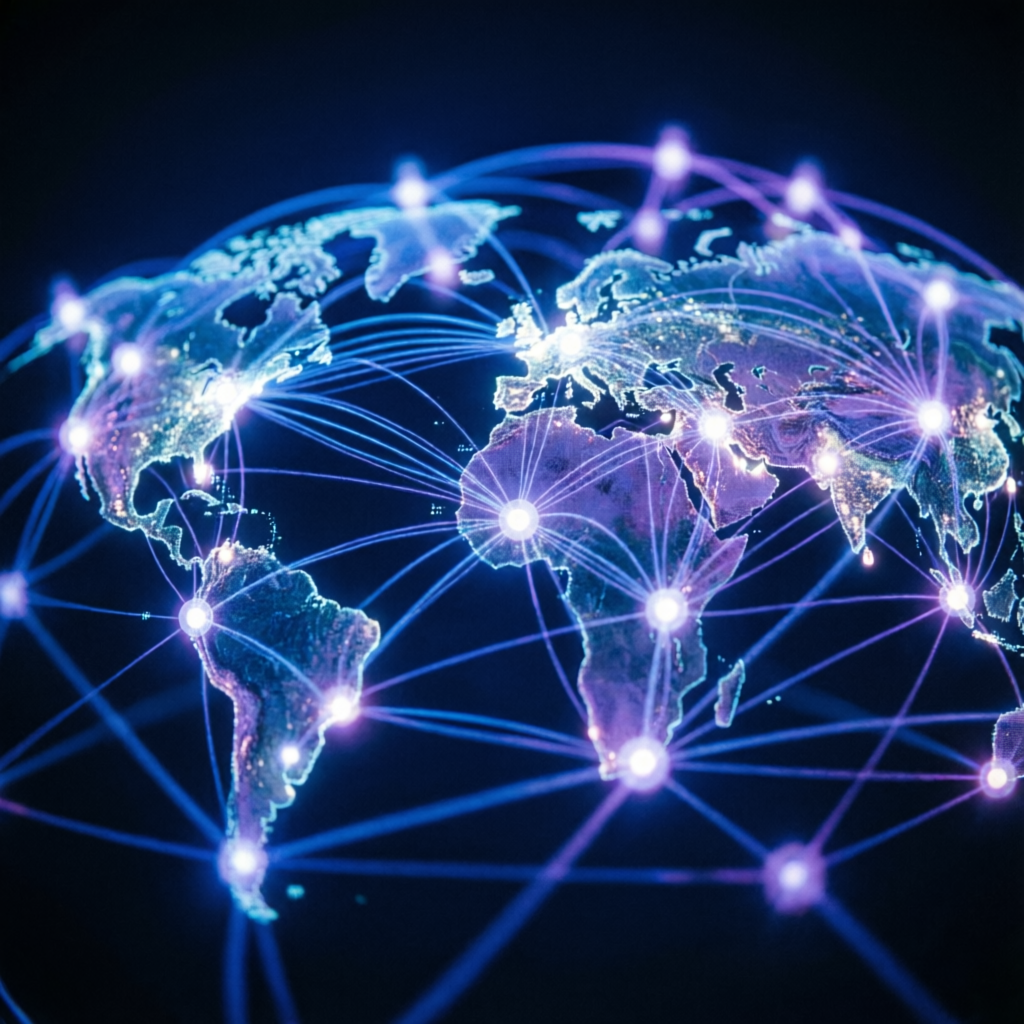 Global network of traders connected worldwide through prop firm services