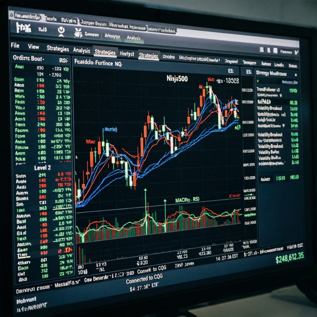 NinjaTrader platform connected to Apex Trader Funding