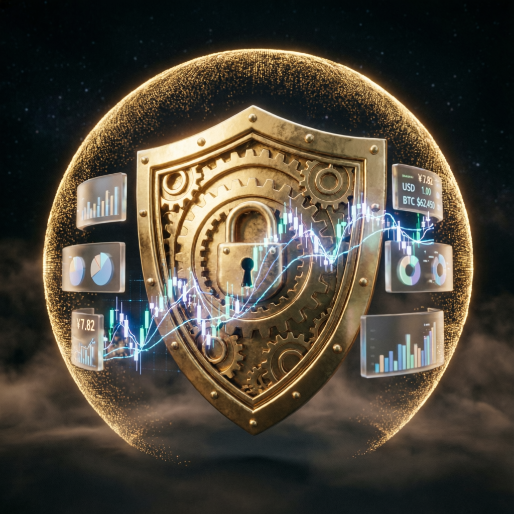 Risk management shield protecting trading account