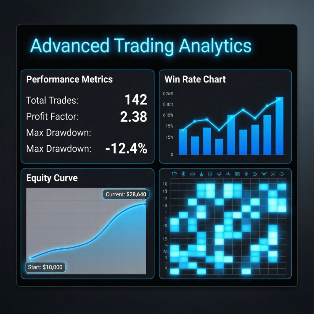 Advanced trading analytics dashboard with performance metrics