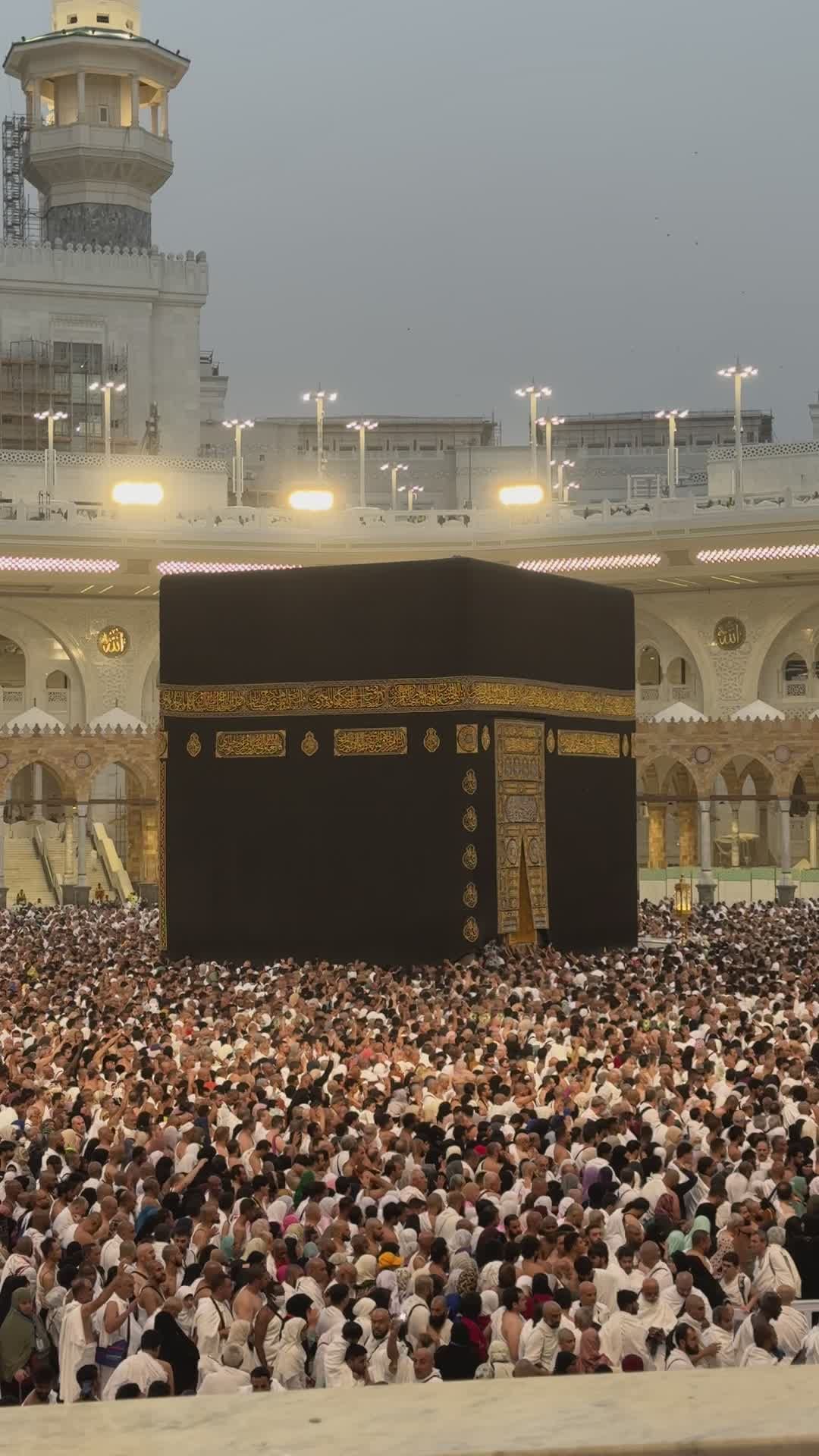 Pilgrims performing Tawaf around the Kaaba