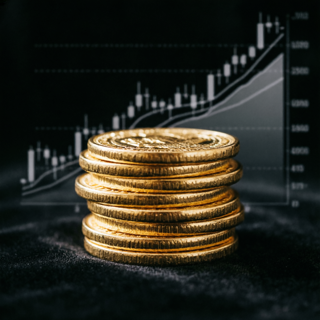 Gold coins representing Apex Trader Funding profits and consistency rule