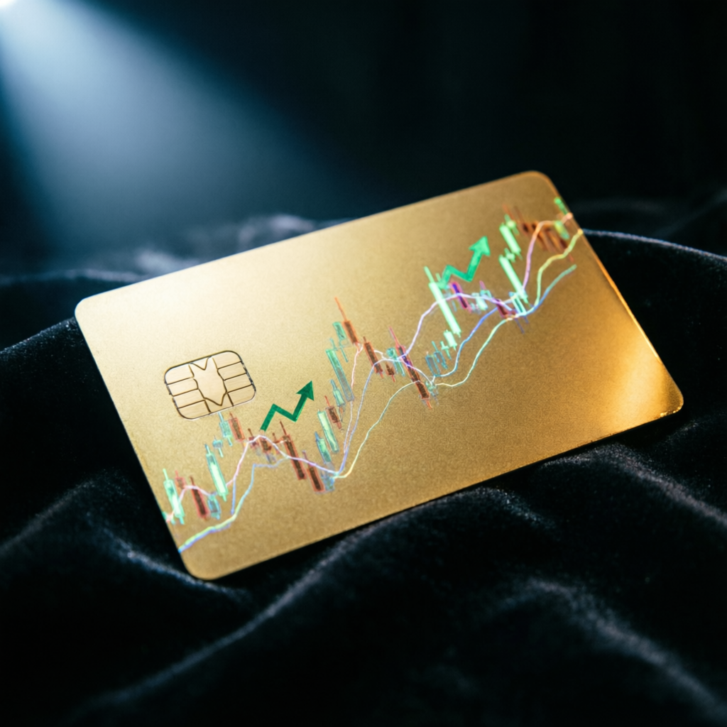Premium gold card representing investment in trading career