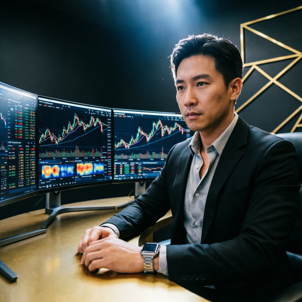 Professional forex trader analyzing Apex Trader Funding charts with trailing threshold
