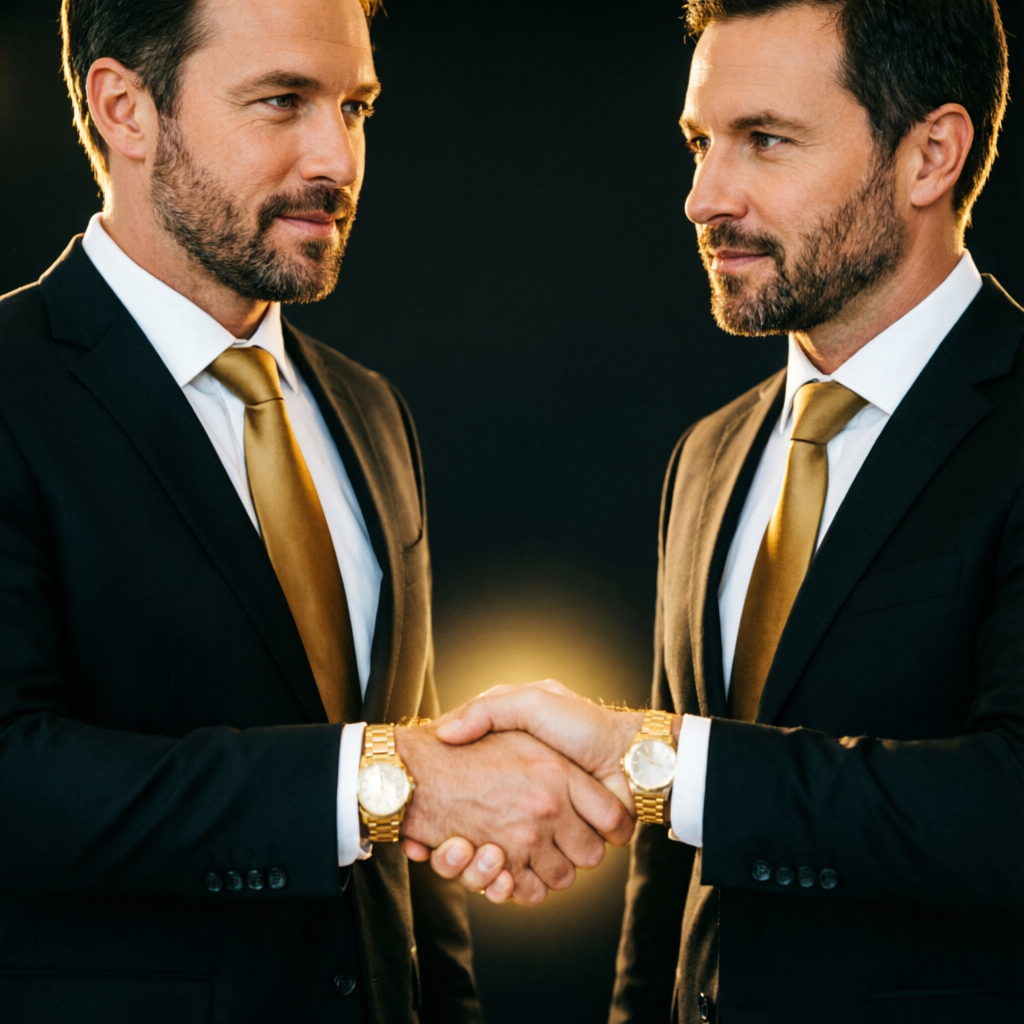 Professional partnership handshake representing All Prop Funding service