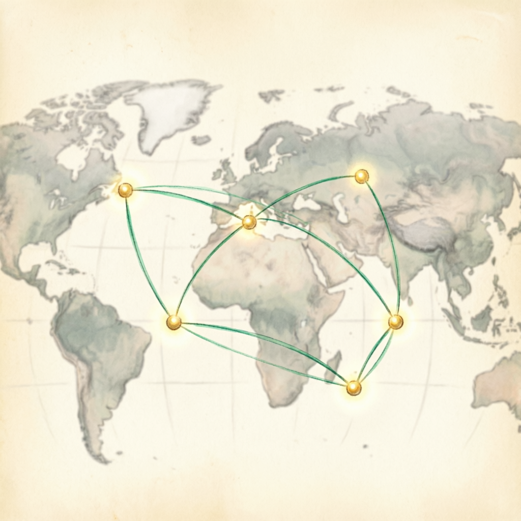 Little9 Ads global nine-region traffic network illustration