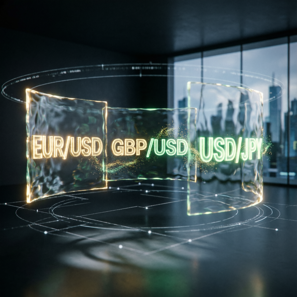 Forex currency pairs EUR USD GBP JPY representing prop firm trading comparison