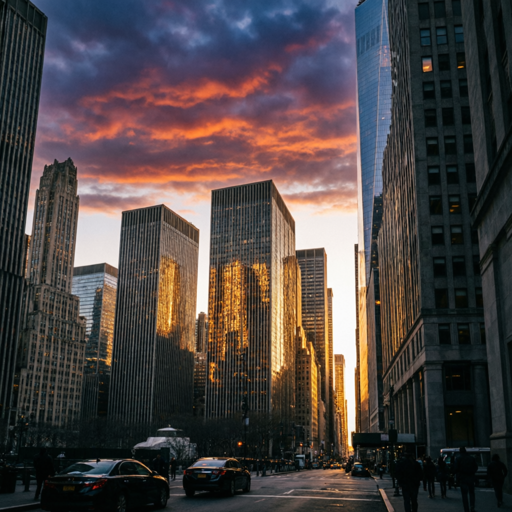Wall Street financial district representing Topstep Chicago headquarters and prop firm industry