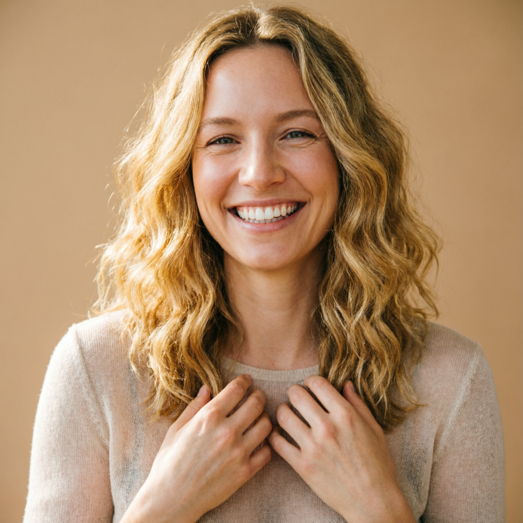 Яркая естественная улыбка после курса отбеливания