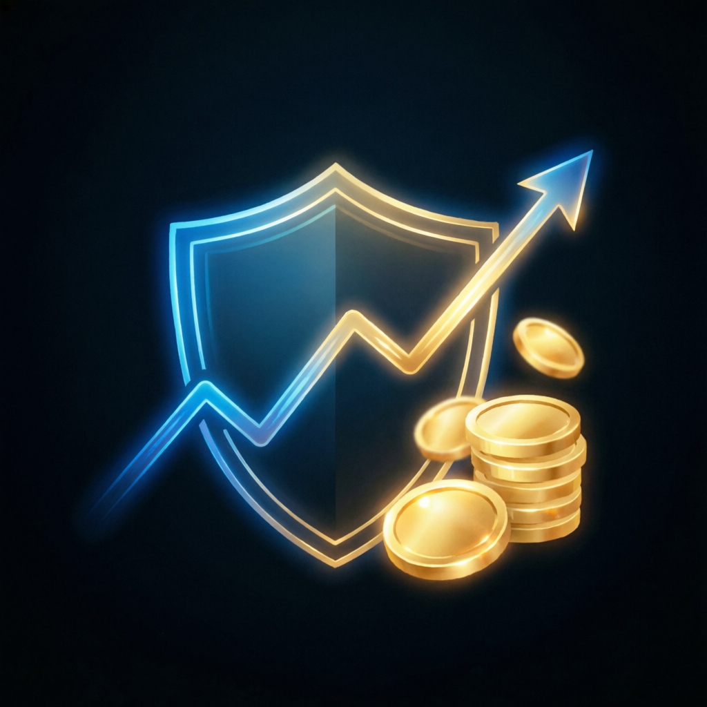 Risk protection shield icon
