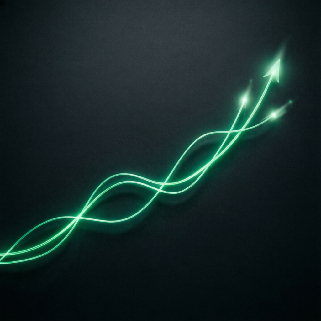 Abstract upward trending financial chart
