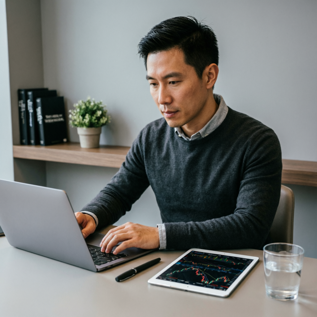 Forex trader analyzing currency pairs