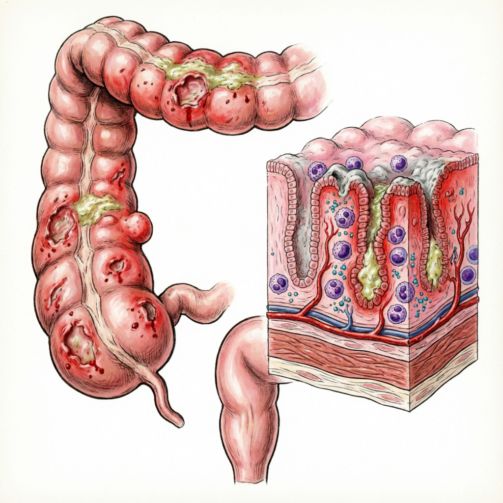 Diagrama médico de Colitis Ulcerosa Crónica Inespecífica CUCI